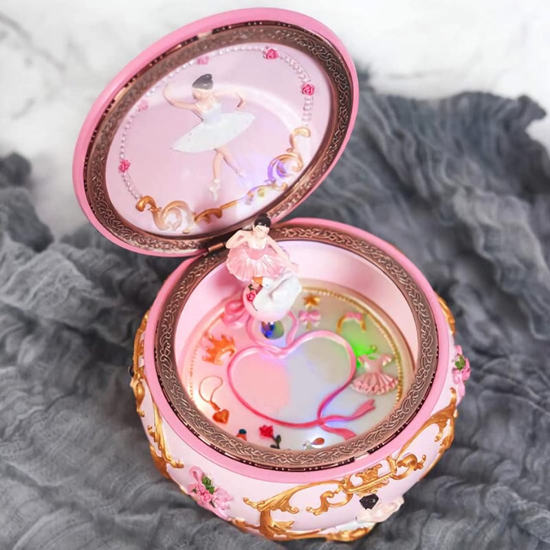 Singeek Classical Ballerina Music Box Collectible Mechanical Musical Box with Colorful Lights and Sankyo 18-Note Wind Up Signs of The Girl Heart Gift for Birthday Christmas(Swan Lake) - Image 3